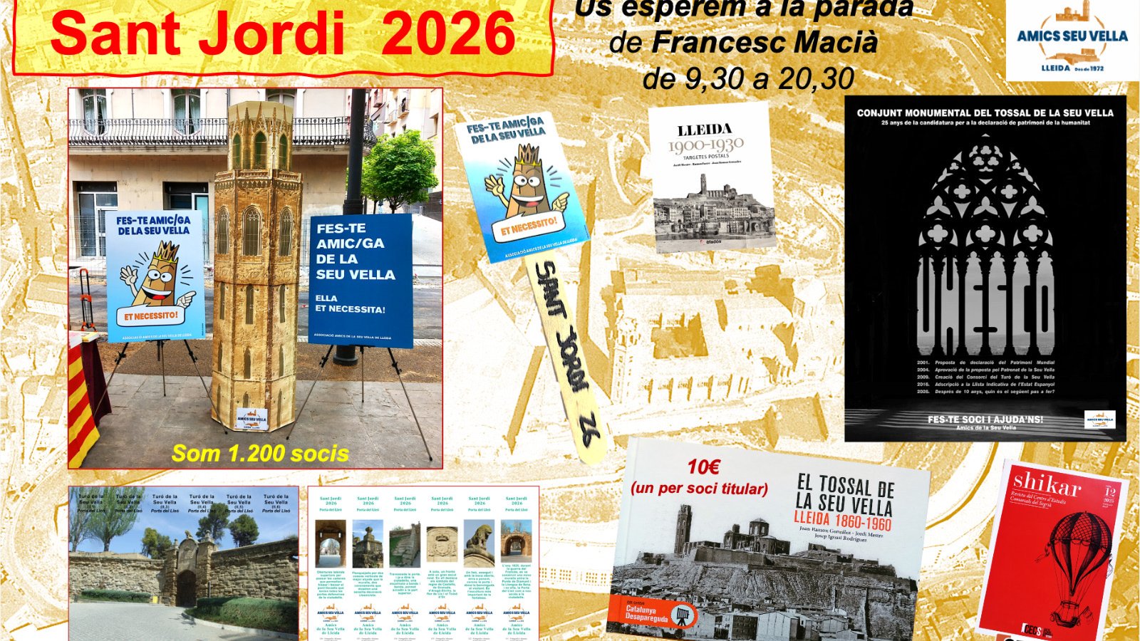 Sant Jordi 2026 amb Amics de la Seu Vella