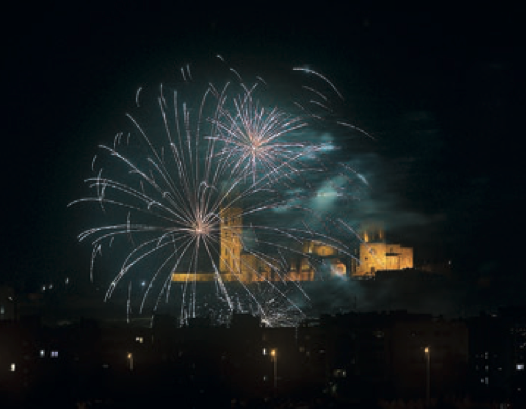 Focs artificials i la Seu Vella de Lleida